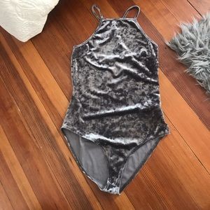 Crushed velvet bodysuit